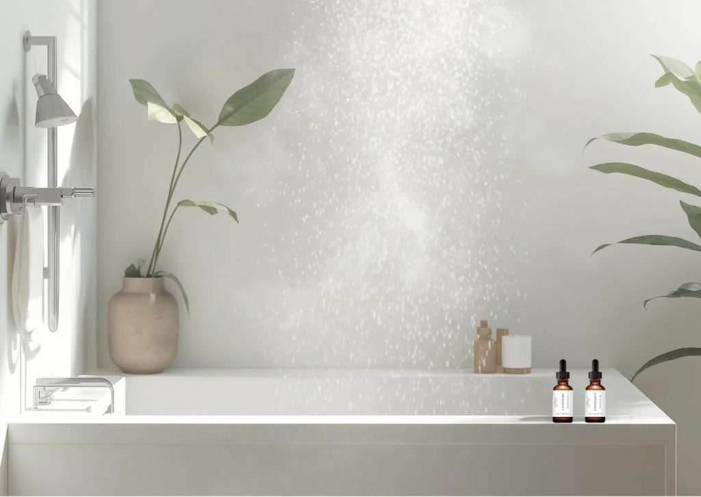 essential oils in shower/aceites esenciales en la ducha